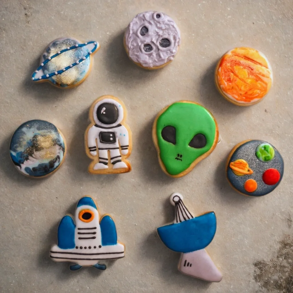 Space Adventure Cookies Handmade Birthday Themed Cookie Gift Box Space Adventure Cookies Handmade Birthday Themed Cookie Gift Box