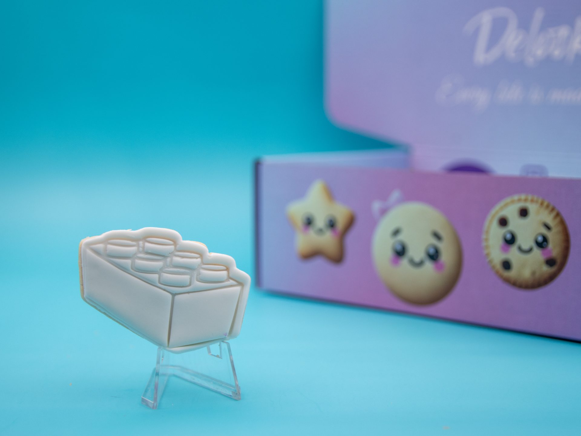 Lego block DIY cookie ready to paint