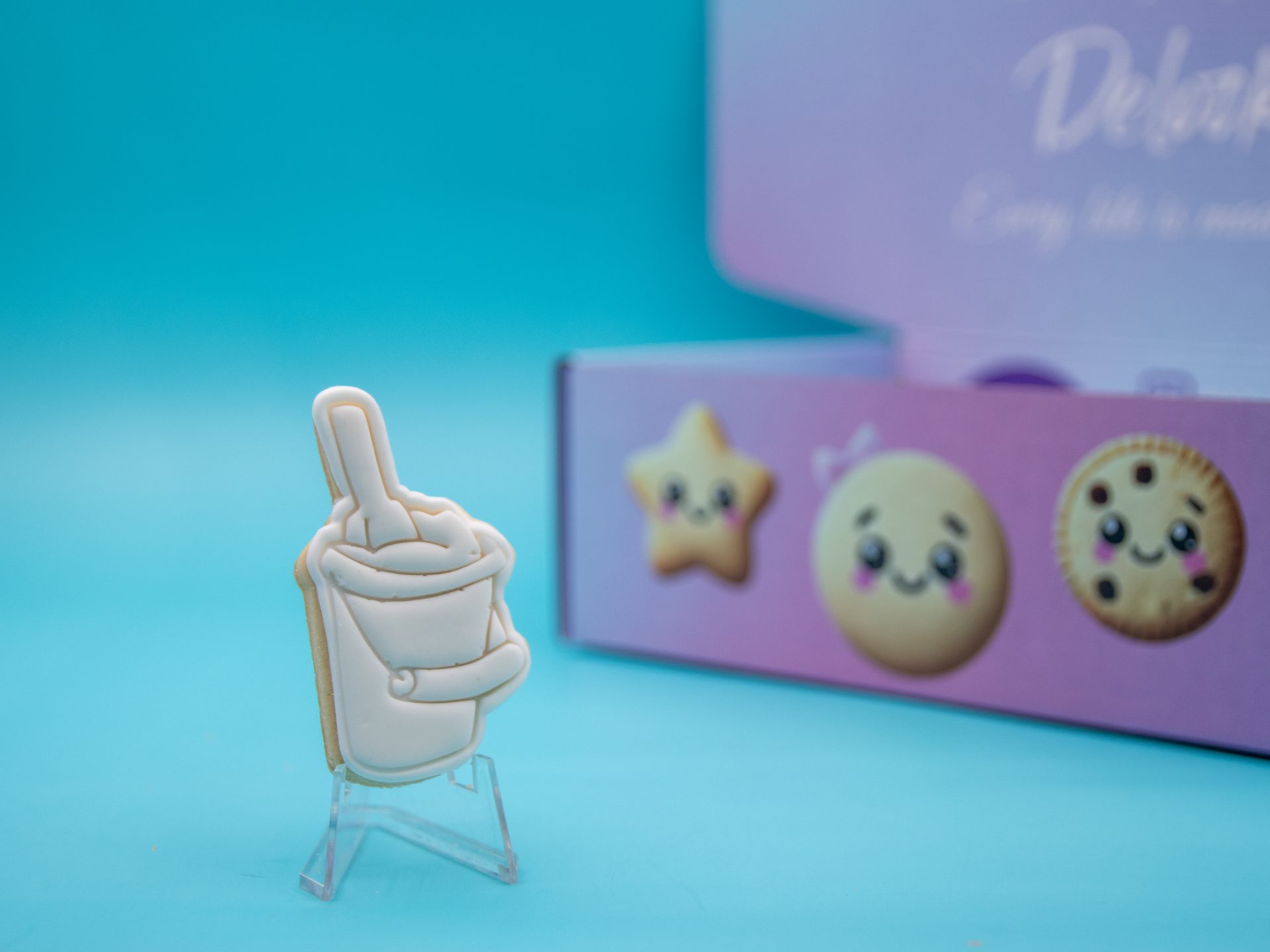 Bucket and spade DIY cookie ready to paint