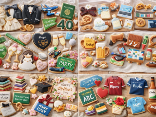 Assorted character and themed cookies for kids’ parties and birthday events