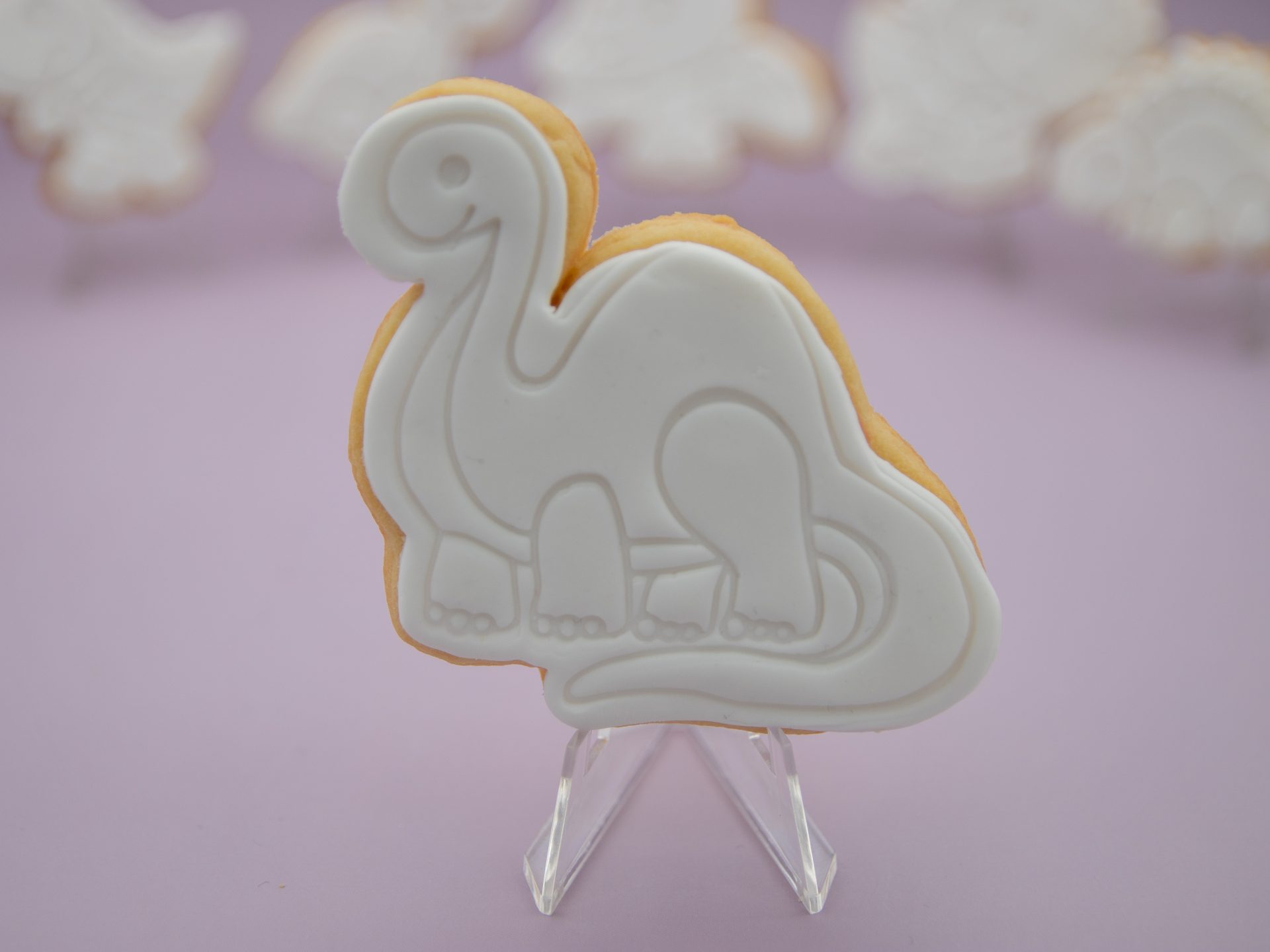 brontosaurus PYO cookie with fondant embossing
