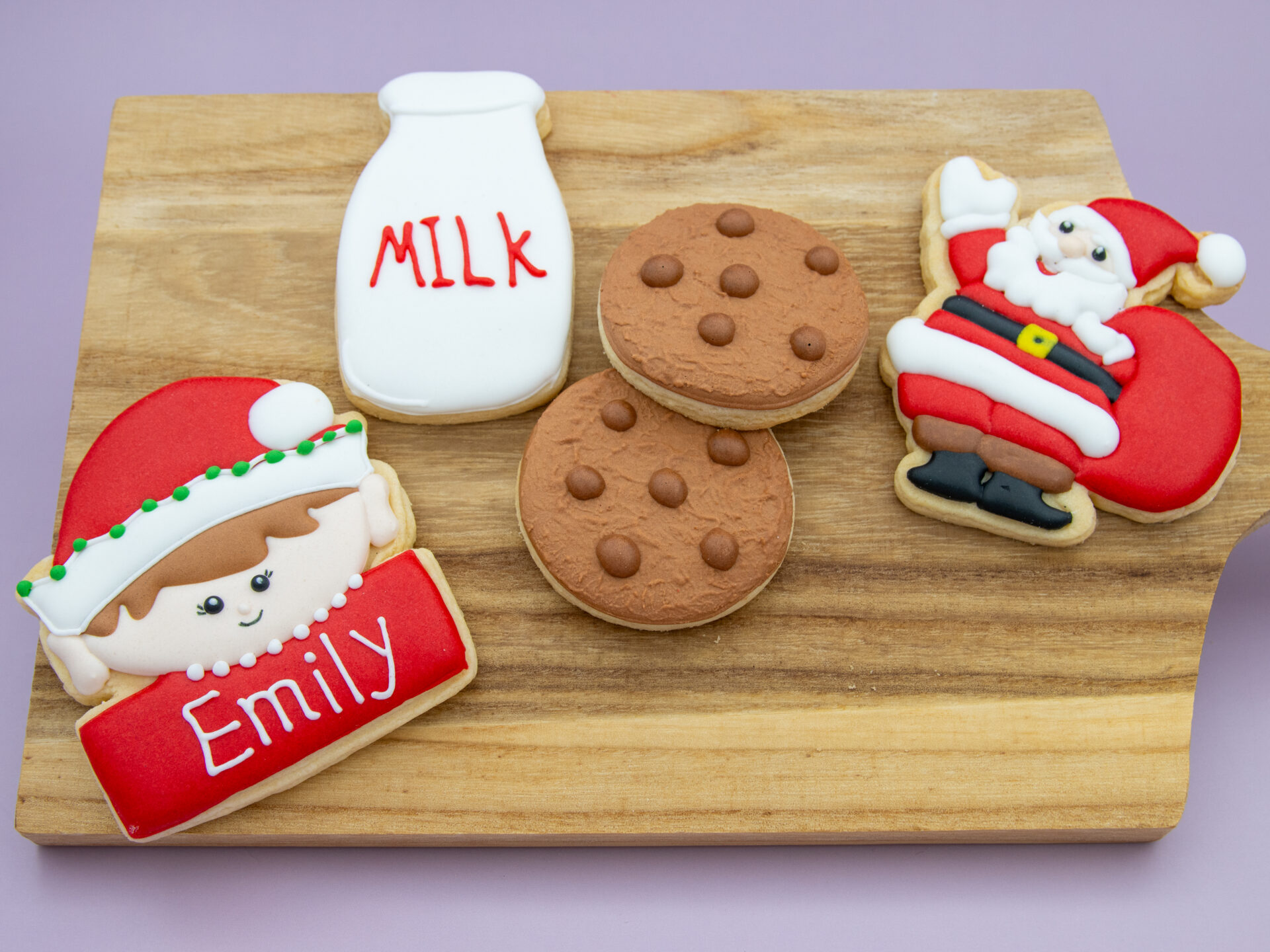 Santa’s Night Snack Cookies styled with festive Christmas props