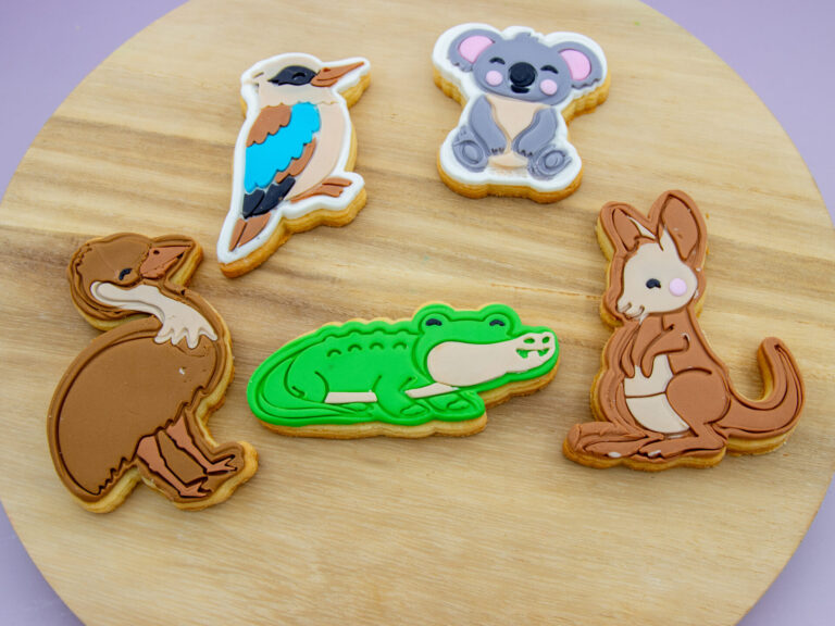 Australian Animal Cookies styled with playful party props for a themed celebration