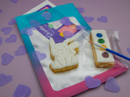 Pokemon Pikachu DIY cookie favour with edible paint palette and brush for kids party bags